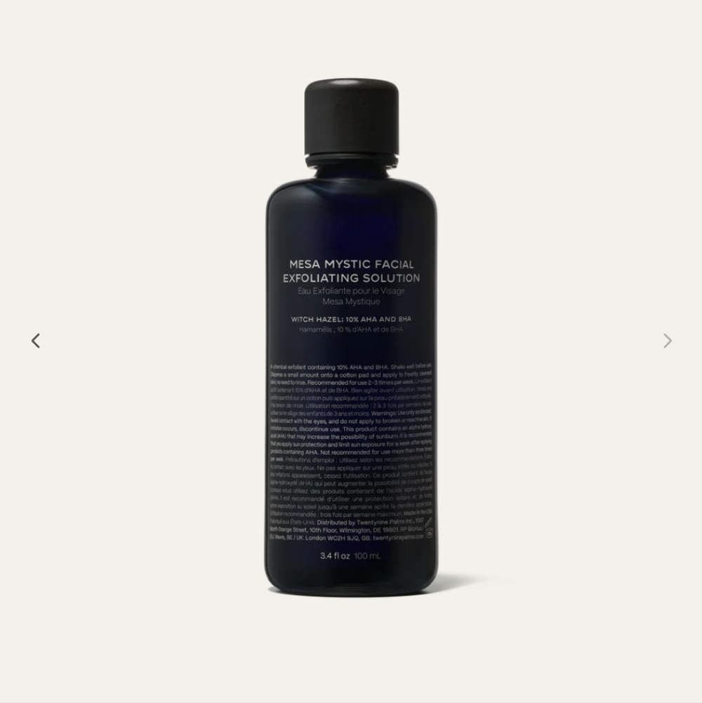Mesa Mystic Facial Exfoliating Solution3.4 fl oz 100 mL Witch Hazel, AHA, BHA